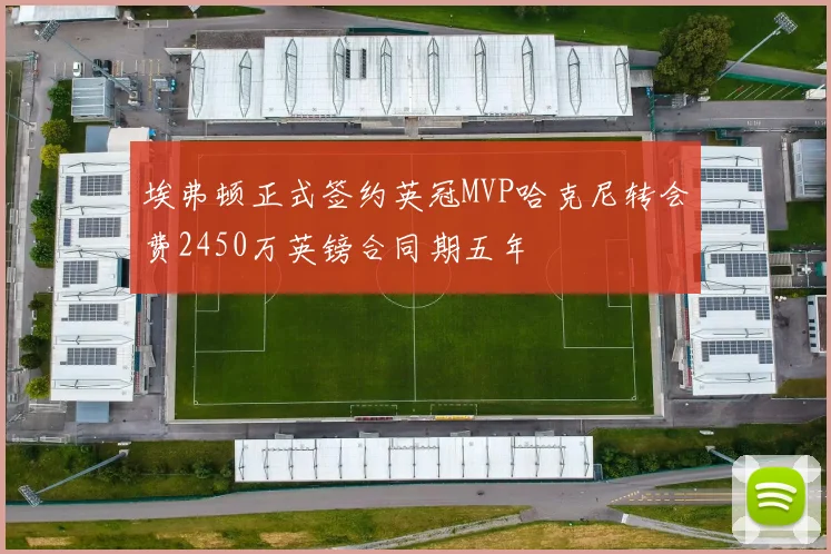 埃弗顿正式签约英冠MVP哈克尼转会费2450万英镑合同期五年